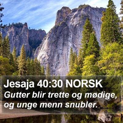 Jesaja 40:30 NORSK Bible Verse Image