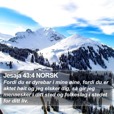 Jesaja 43:4 NORSK Bible Verse Image