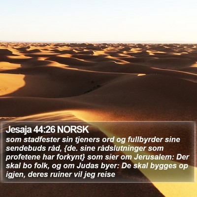 Jesaja 44:26 NORSK Bible Verse Image