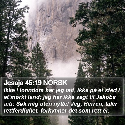 Jesaja 45:19 NORSK Bible Verse Image