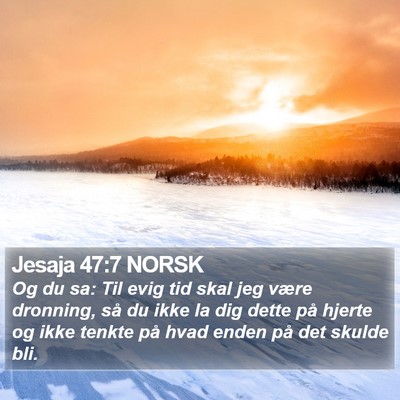 Jesaja 47:7 NORSK Bible Verse Image