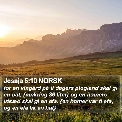 Jesaja 5:10 NORSK Bible Verse Image