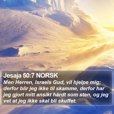 Jesaja 50:7 NORSK Bible Verse Image