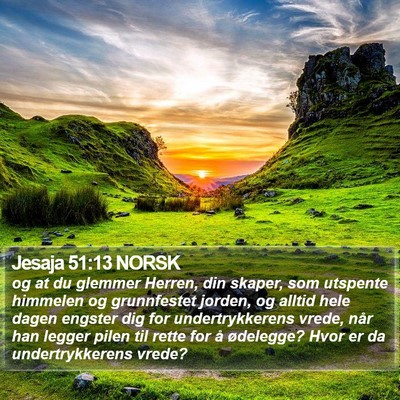 Jesaja 51:13 NORSK Bible Verse Image