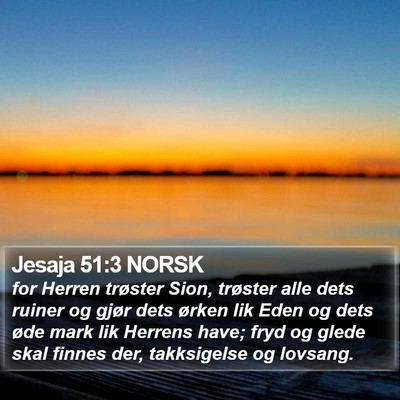 Jesaja 51:3 NORSK Bible Verse Image
