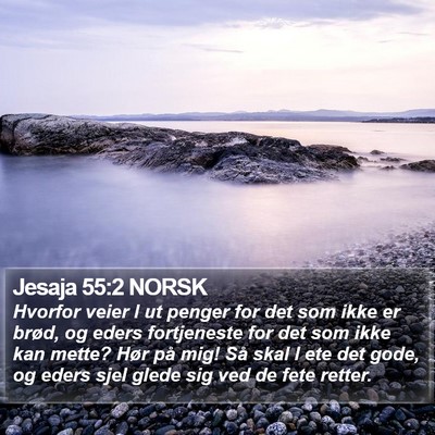 Jesaja 55:2 NORSK Bible Verse Image