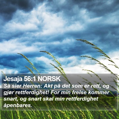 Jesaja 56:1 NORSK Bible Verse Image