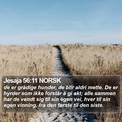 Jesaja 56:11 NORSK Bible Verse Image