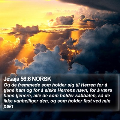 Jesaja 56:6 NORSK Bible Verse Image