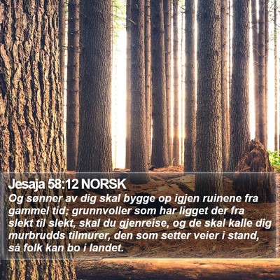 Jesaja 58:12 NORSK Bible Verse Image