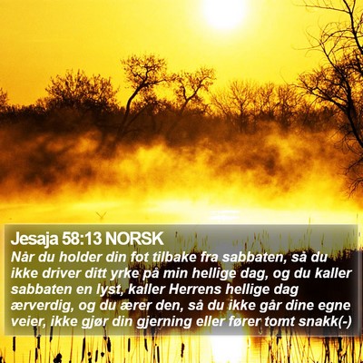 Jesaja 58:13 NORSK Bible Verse Image