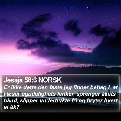 Jesaja 58:6 NORSK Bible Verse Image