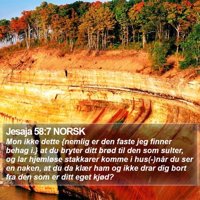 Jesaja 58:7 NORSK Bible Verse Image