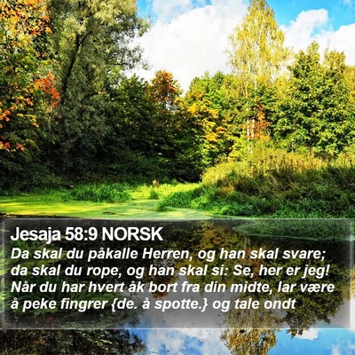 Jesaja 58:9 NORSK Bible Verse Image