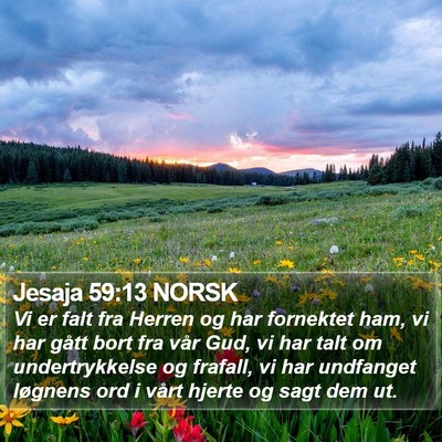 Jesaja 59:13 NORSK Bible Verse Image
