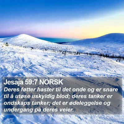 Jesaja 59:7 NORSK Bible Verse Image