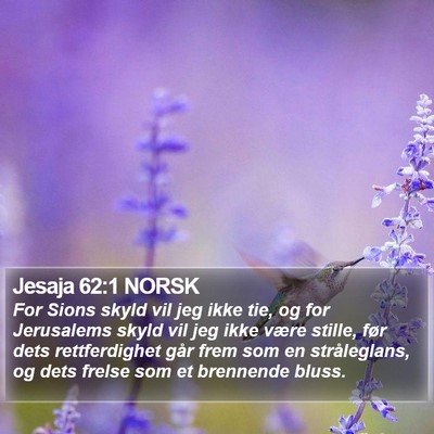 Jesaja 62:1 NORSK Bible Verse Image
