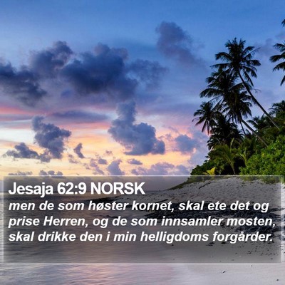 Jesaja 62:9 NORSK Bible Verse Image