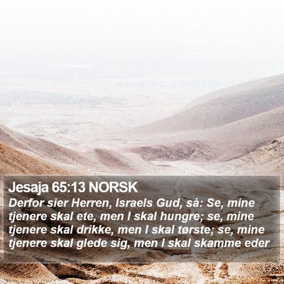 Jesaja 65:13 NORSK Bible Verse Image