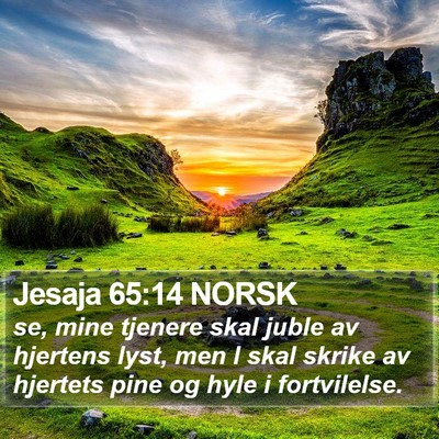 Jesaja 65:14 NORSK Bible Verse Image