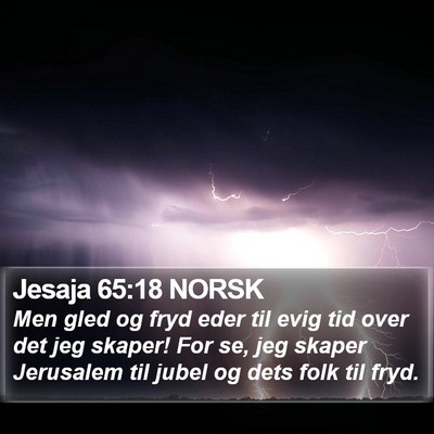 Jesaja 65:18 NORSK Bible Verse Image