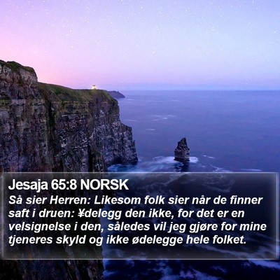 Jesaja 65:8 NORSK Bible Verse Image