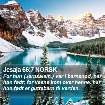 Jesaja 66:7 NORSK Bible Verse Image