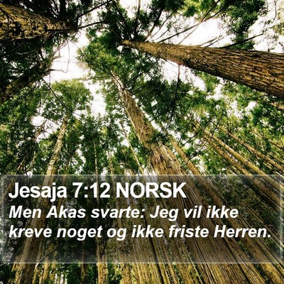 Jesaja 7:12 NORSK Bible Verse Image