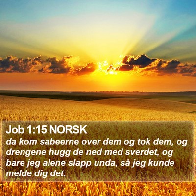 Job 1:15 NORSK Bible Verse Image