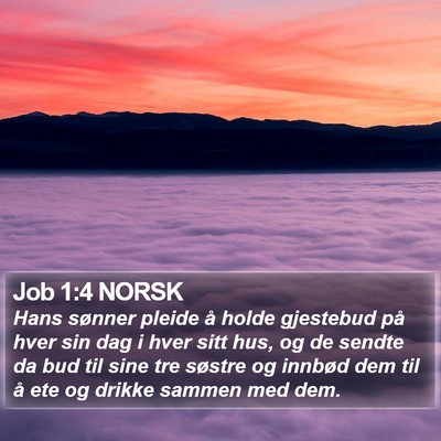 Job 1:4 NORSK Bible Verse Image