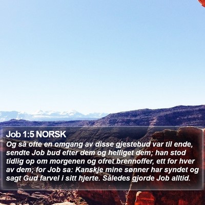 Job 1:5 NORSK Bible Verse Image