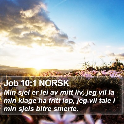 Job 10:1 NORSK Bible Verse Image