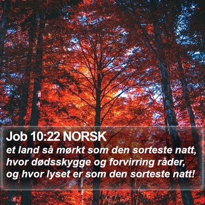 Job 10:22 NORSK Bible Verse Image