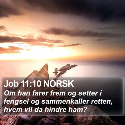Job 11:10 NORSK Bible Verse Image