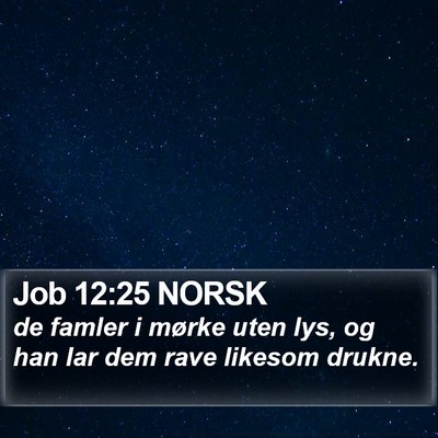 Job 12:25 NORSK Bible Verse Image