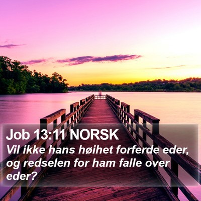 Job 13:11 NORSK Bible Verse Image