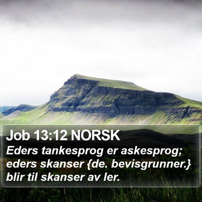 Job 13:12 NORSK Bible Verse Image