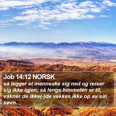 Job 14:12 NORSK Bible Verse Image