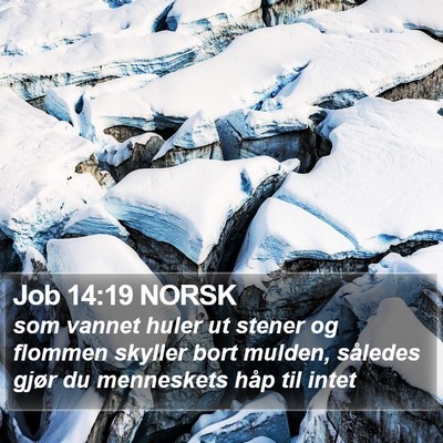 Job 14:19 NORSK Bible Verse Image