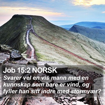 Job 15:2 NORSK Bible Verse Image
