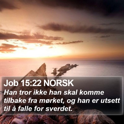 Job 15:22 NORSK Bible Verse Image