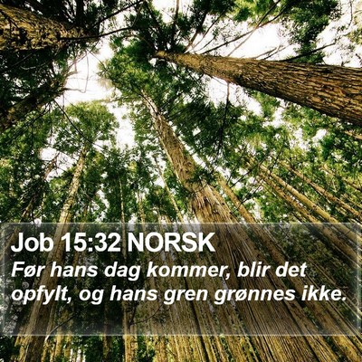 Job 15:32 NORSK Bible Verse Image