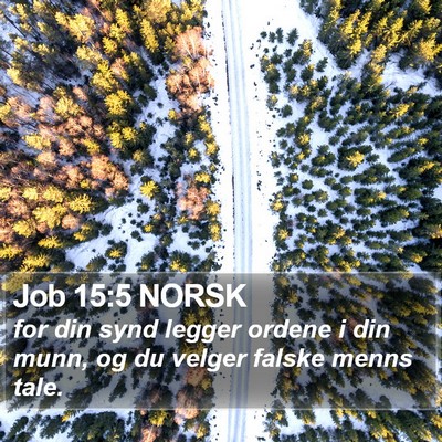 Job 15:5 NORSK Bible Verse Image