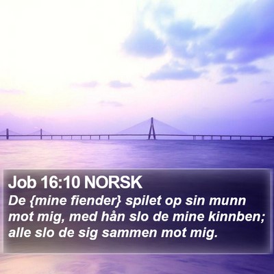 Job 16:10 NORSK Bible Verse Image