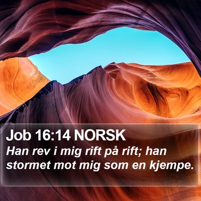 Job 16:14 NORSK Bible Verse Image