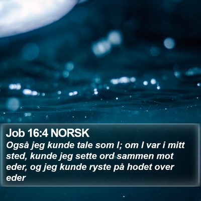 Job 16:4 NORSK Bible Verse Image