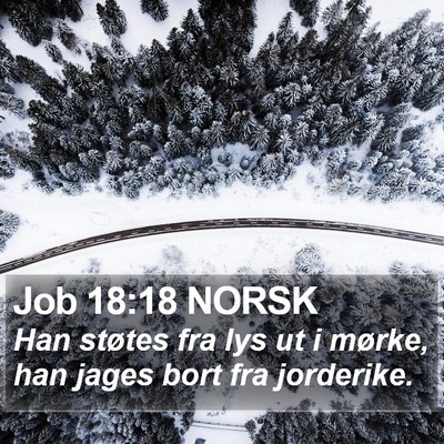 Job 18:18 NORSK Bible Verse Image