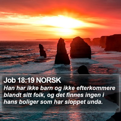 Job 18:19 NORSK Bible Verse Image