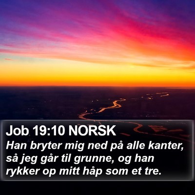 Job 19:10 NORSK Bible Verse Image