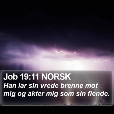 Job 19:11 NORSK Bible Verse Image